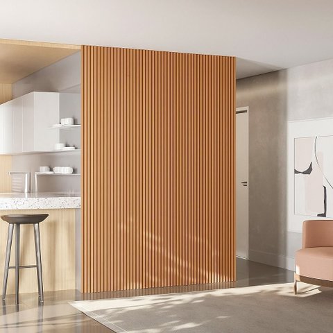 Painel Ripado Modular 2,50x1,80cm (4,50m²) Marrom/Nature Fosco Linea Brasil