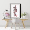 Ver imagem 2 de Quadro Desenho Sapatilha de Ballet - 60x48cm:madeira Preta