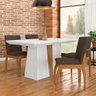 Mesa com 4 Cadeiras Dona Branco/cinamomo/marrom - Móveis Arapongas Branco/cinamomo/veludo Marrom - 1