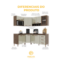 Ver imagem 5 de Cozinha Modulada Completa Fidelitá Lisboa 6 Peças 340cm 12 Portas 3 Gavetas com Tampo