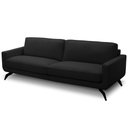 Ver imagem 1 de Sofá 3 Lugares para Sala de Estar Living Industrial 210cm Trento L06 Couro Preto - Lyam Decor