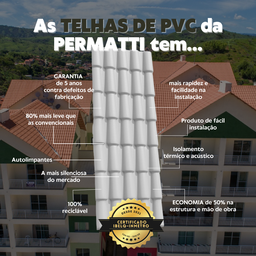 Telha PVC Plan 2,42x0,88cm 6 Ondas Permatti - 7 Telha PVC Plan 2,42x0,88cm 6 Ondas Permatti - 7
