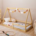 Ver imagem 2 de Mini Cama Infantil Montessoriana Casinha de Madeira com Estrado Sofia Natural Idimex