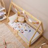 Mini Cama Infantil Montessoriana Casinha de Madeira com Estrado Sofia Natural Idimex - 6