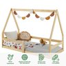 Mini Cama Infantil Montessoriana Casinha de Madeira com Estrado Sofia Natural Idimex - 4