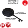 Chuveiro Piscina Frio Completo 8 com Registro Durin Preto - 2
