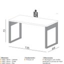 Ver imagem 4 de Conjunto Mesa Escritório com Estante 1 Gaveta 100% Mdf Freijó Preto Fosco Pradel