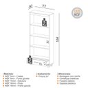 Ver imagem 3 de Conjunto Mesa Escritório com Estante 1 Gaveta 100% Mdf Freijó Preto Fosco Pradel