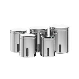 Conjunto de Potes para Mantimentos com Tampa e Visor Brinox Suprema 5 Peças Aço Inox - 1