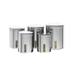 Conjunto de Potes para Mantimentos com Tampa e Visor Brinox Suprema 5 Peças Aço Inox - 2