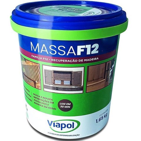 Massa Calafetar F12 Reparar Correçao Madeira Viapol 1,65kg Marfim