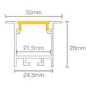 Ver imagem 3 de Perfil de Embutir para Fita Led Taschibra Apex 35 com 1 Metro Branco
