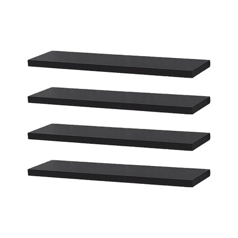 Kit 4 Prateleiras 30 X 10cm Preta Suporte Invisível