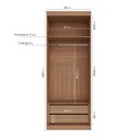 Ver imagem 3 de Guarda Roupa Planejado 2 Portas com Cabideiro 2 Gavetas Hera CabeCasa MadeiraOriginals Branco/Louro