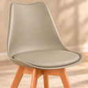 Ver mais imagens de Conjunto Mesa de Jantar Redonda 90 cm com 4 Cadeiras Saarinen - Nude