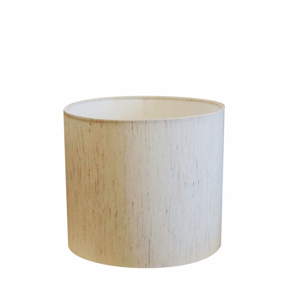 Cúpula Abajur e Luminária em Tecido Cilíndrica Vivare Cp-7011 Ø30x21cm - Bocal Nacional - Linho Bege - 1