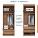 Ver imagem 4 de Guarda Roupa Planejado 2 Portas com Cabideiro 2 Gavetas Hera CabeCasa MadeiraOriginals Marrom/Louro/Algodão