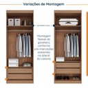 Ver imagem 4 de Guarda Roupa Planejado 2 Portas com Cabideiro 2 Gavetas Hera CabeCasa MadeiraOriginals Marrom/Louro/