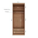 Ver imagem 3 de Guarda Roupa Planejado 2 Portas com Cabideiro 2 Gavetas Hera CabeCasa MadeiraOriginals Marrom/Louro/
