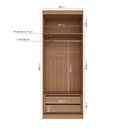 Ver imagem 3 de Guarda Roupa Planejado 2 Portas com Cabideiro 2 Gavetas Hera CabeCasa MadeiraOriginals Marrom/Louro/Algodão