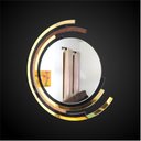 Ver imagem 2 de Espelho decorativo de parede redondo com moldura Premium Santorini Preto