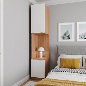 Mesa de Cabeceira Modular Esquerda 2 Portas 1 Gaveta Hera CabeCasa MadeiraOriginals