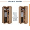Guarda Roupa de Canto Reto Modular com 3 Prateleiras 2 Gavetas Hera CabeCasa MadeiraOriginals - 4