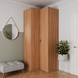 Guarda Roupa de Canto Reto Modular com 3 Prateleiras 2 Gavetas Hera CabeCasa MadeiraMadeira - 2