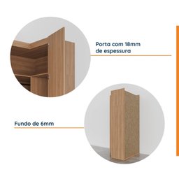 Guarda Roupa de Canto Reto Modular com 3 Prateleiras 2 Gavetas Hera CabeCasa MadeiraMadeira - 8