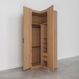 Guarda Roupa de Canto Reto Modular com 3 Prateleiras 2 Gavetas Hera CabeCasa MadeiraMadeira - 10