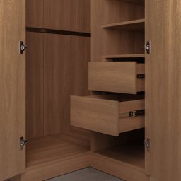 Guarda Roupa de Canto Reto Modular com 3 Prateleiras 2 Gavetas Hera CabeCasa MadeiraMadeira - 13