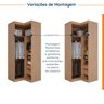 Guarda Roupa de Canto Reto Modular com 3 Prateleiras 2 Gavetas Hera CabeCasa MadeiraOriginals - 4