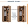 Guarda Roupa de Canto Reto Modular com 3 Prateleiras 2 Gavetas Hera CabeCasa MadeiraMadeira - 4