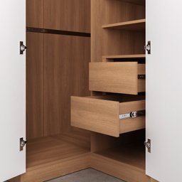 Guarda Roupa de Canto Reto Modular com 3 Prateleiras 2 Gavetas Hera CabeCasa MadeiraMadeira - 14