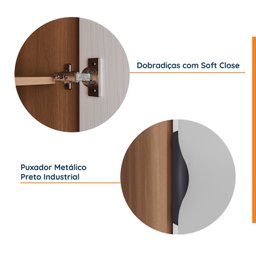 Guarda Roupa de Canto Reto Modular com 3 Prateleiras 2 Gavetas Hera CabeCasa MadeiraMadeira - 6