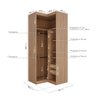 Guarda Roupa de Canto Reto Modular com 3 Prateleiras 2 Gavetas Hera CabeCasa MadeiraMadeira - 3