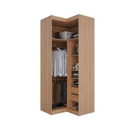 Guarda Roupa de Canto Reto Modular com 3 Prateleiras 2 Gavetas Hera CabeCasa MadeiraMadeira - 17