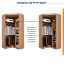 Ver imagem 4 de Guarda Roupa de Canto Closet Planejado com 6 Prateleiras Hera CabeCasa MadeiraOriginals Marrom/Louro