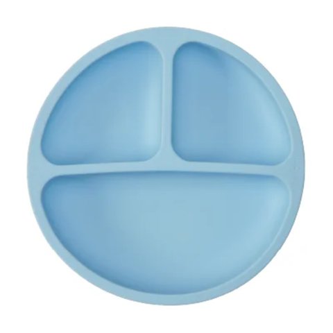 Prato com Ventosa de Silicone para Bebês e Criança Buba Cor Azul