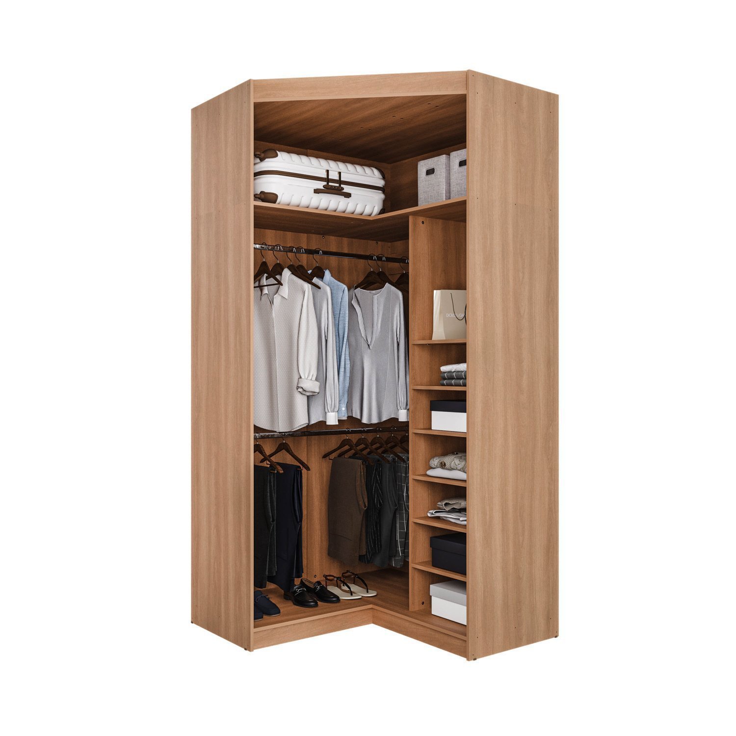 Guarda Roupa de Canto Closet Modular com 6 Prateleiras Hera CabeCasa MadeiraMadeira - 14