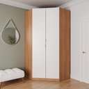 Ver imagem 1 de Guarda Roupa de Canto Closet Planejado com 6 Prateleiras Hera CabeCasa MadeiraOriginals Marrom/Louro/Algodão