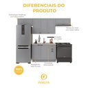 Ver imagem 5 de Armário de Cozinha Modulada Compacta Fidelitá Nara 100% MDF 4 Peças 280cm 10 Portas 2 Gavetas sem