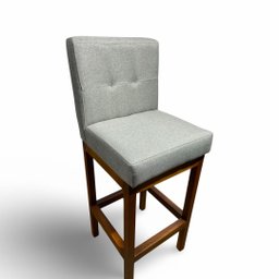 Kit 02 Banquetas Alta com Encosto Anatomico Tokio Linho Cinza Médio - G2home - 3