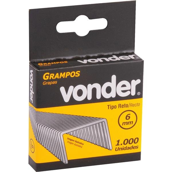 Grampo 6mm reto grampeador manual com 1000 peças - Vonder - 2