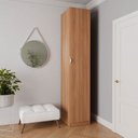 Ver imagem 1 de Guarda Roupa Planejado 1 Porta com 6 Prateleiras Hera CabeCasa MadeiraOriginals Branco/Louro