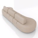 Ver imagem 5 de Sofá Sala de Estar Modulado França 326cm Encosto Articulável com Almofadas Veludo Bege G45 - Gran Be