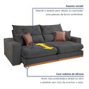 Ver imagem 4 de Sofá Retrátil e Reclínavel 5 Lugares Veludo Cinza Zara 290cm Yescasa