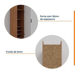 Guarda Roupa 1 Porta com 6 Prateleiras Hera CabeCasa MadeiraMadeira - 7