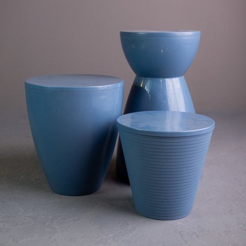 Conjunto 3 Banquetas Rad Fluo Moly Azul