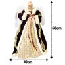 Anjo Decorativo Natal Ponteira Árvore Veludo Vinho e Dourado Luxo 60cm - Noel Decor - 3